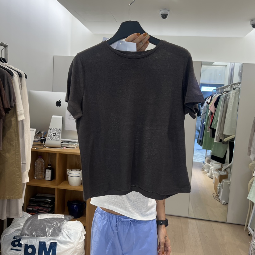 THE STARDUST韓國直郵女士新品熱賣26春夏休閑T恤亞麻圓領THE STARDUSTT恤圖色3