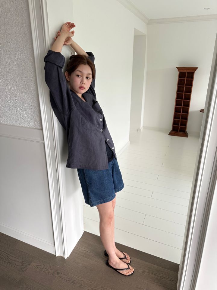 MARE韓國直郵女士新品熱賣26夏季人氣26春夏夾克亞麻開襟MARE夾克