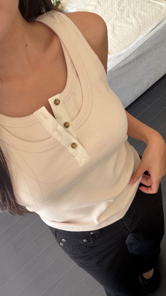 HEY/TO SEWING韓國代購女士新款推薦休閑吊帶背心雙層無袖BY HEY/TO SEWING吊帶/背心