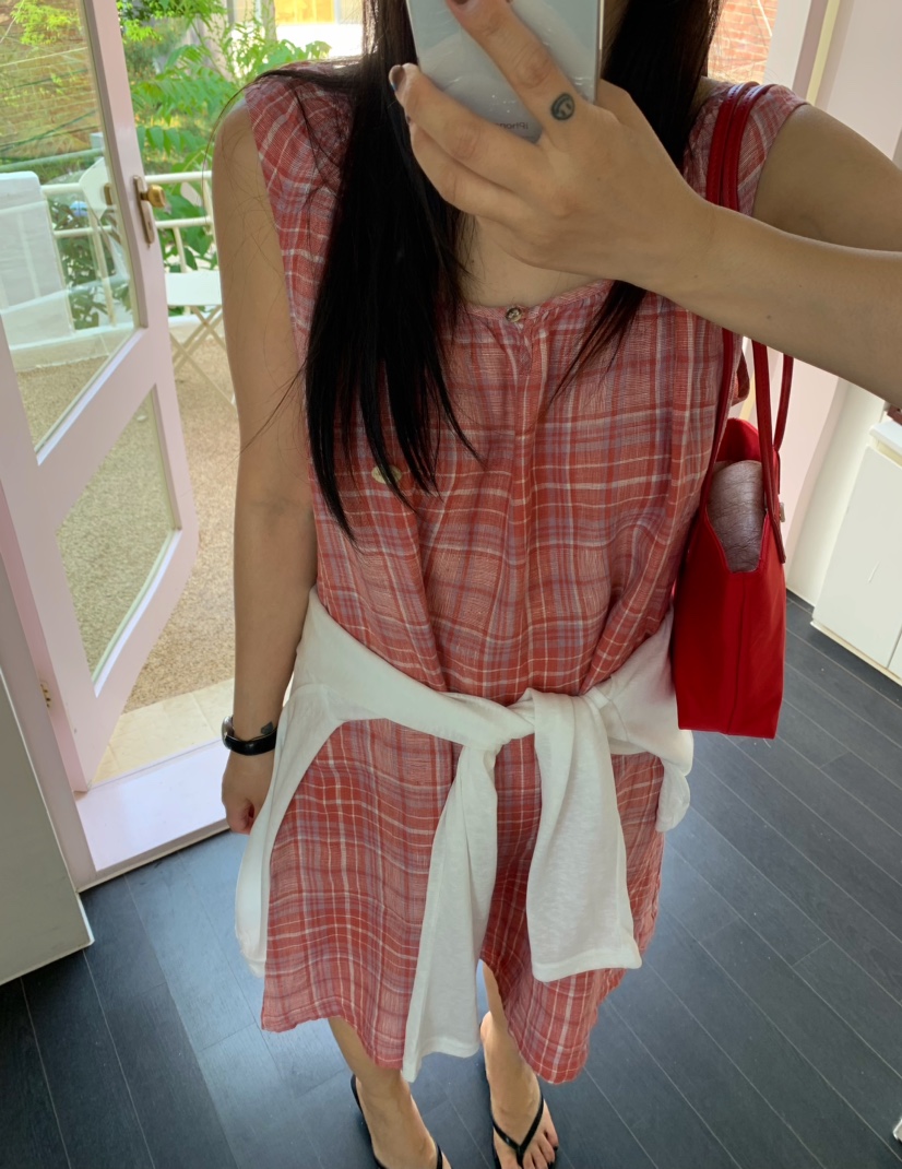 LIKEVAM韓國東大門直郵女士新品推薦人氣時尚休閑連衣裙格子LIKEVAM連衣裙