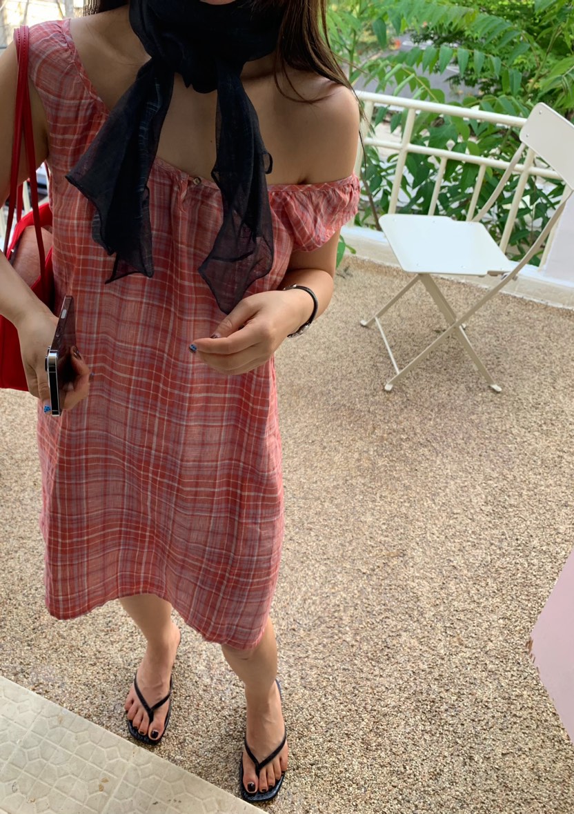 LIKEVAM韓國東大門直郵女士新品推薦人氣時尚休閑連衣裙格子LIKEVAM連衣裙
