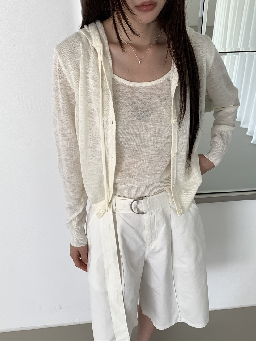 MUSE-P韓國直郵實拍女士新款推薦26春夏休閑26夏季針織衫兜帽MUSE-P針織衫圖色2