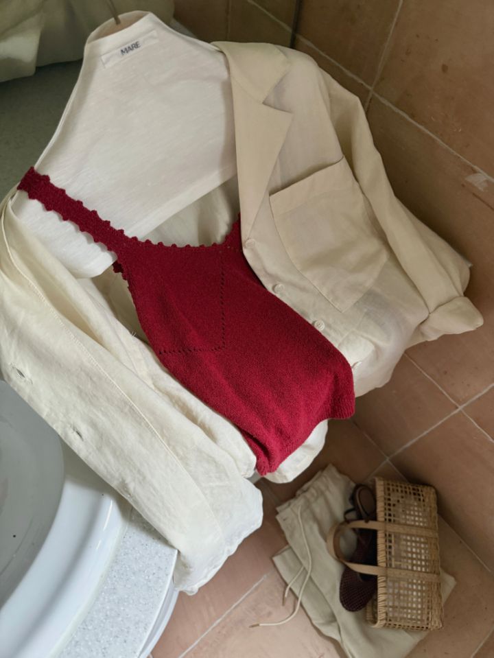 MARE韓國直郵女士新品26春夏職業休閑吊帶背心吊帶裙亞麻絨MARE吊帶/背心