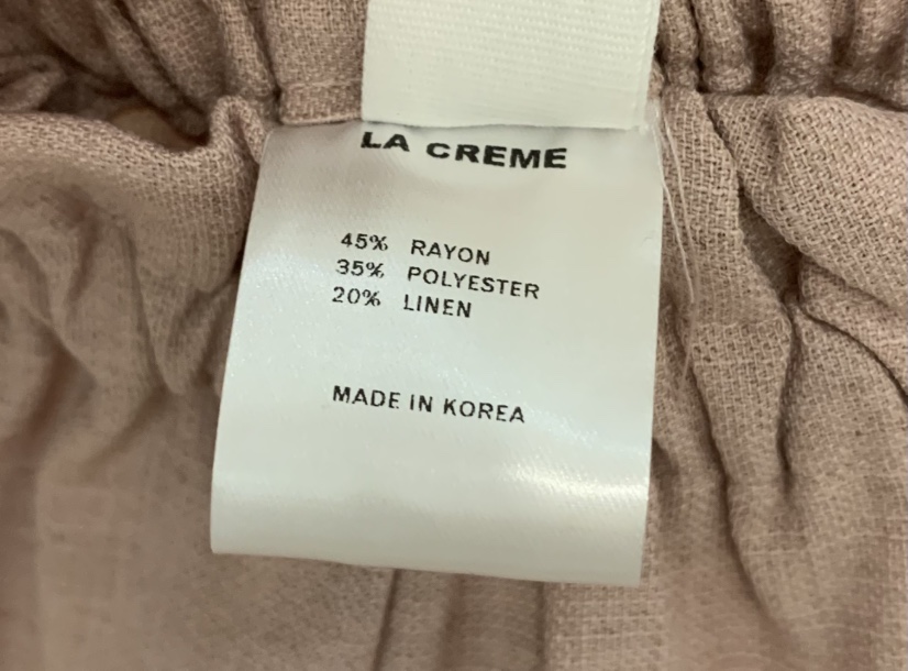 LA CREME韓國東大門直郵女裝新品26春夏熱賣休閑褲亞麻布LA CREME休閑褲