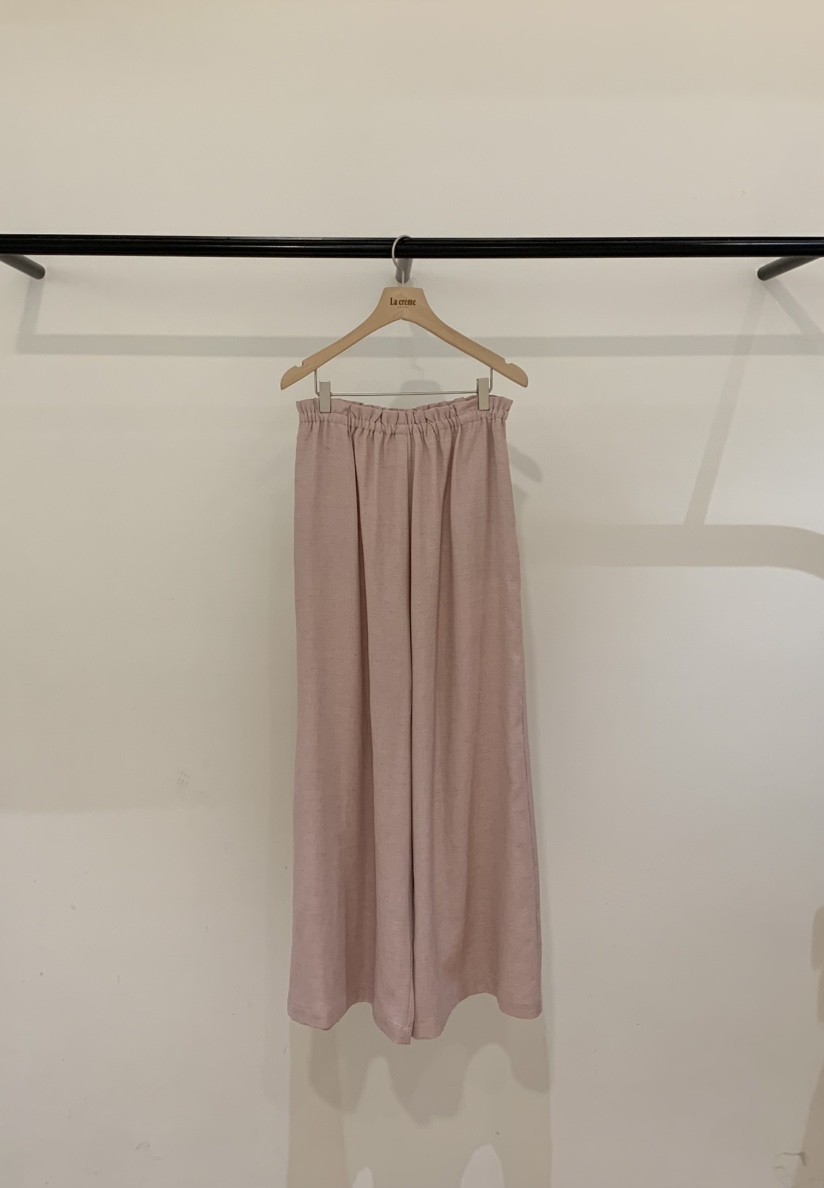 LA CREME韓國東大門直郵女裝新品26春夏熱賣休閑褲亞麻布LA CREME休閑褲圖色1