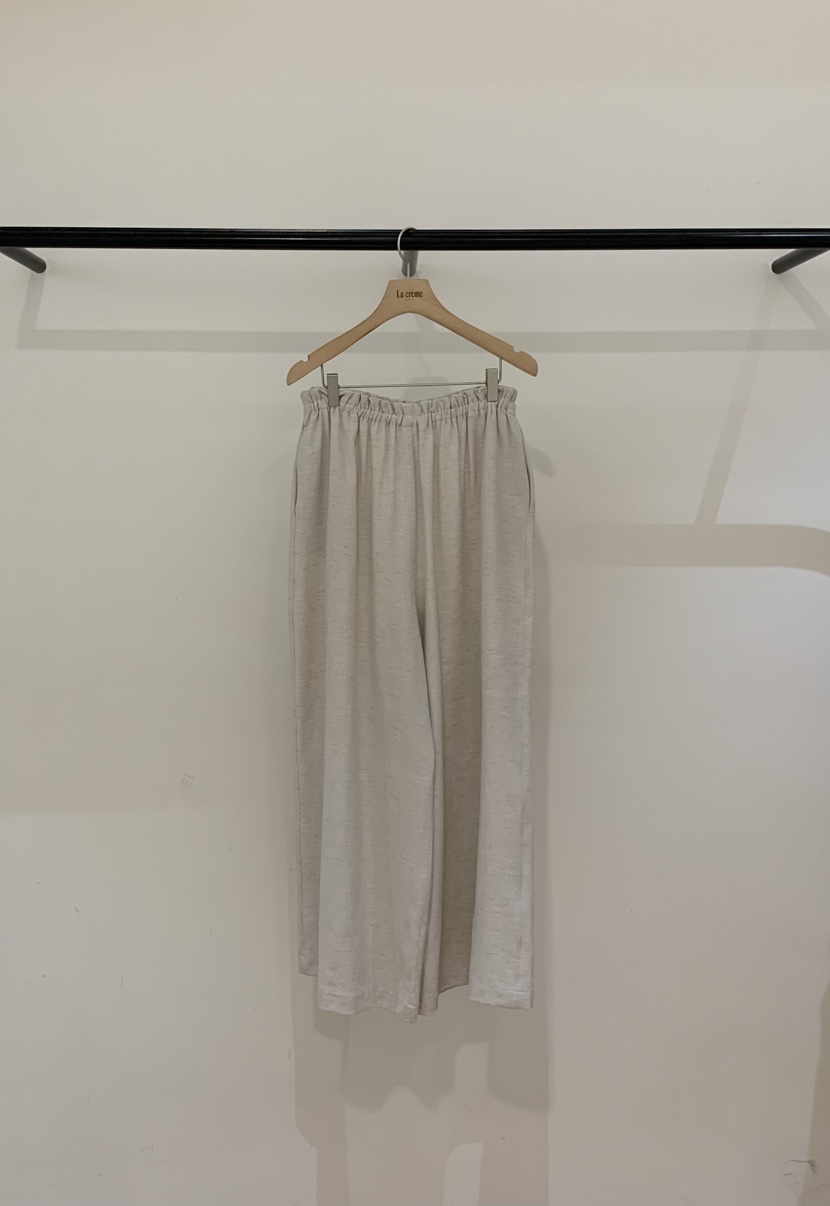 LA CREME韓國東大門直郵女裝新品26春夏熱賣休閑褲亞麻布LA CREME休閑褲圖色2