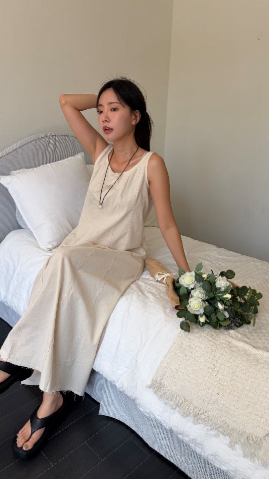 HEY/TO SEWING韓國直郵實拍女裝新款26夏季連衣裙亞麻布BY HEY/TO SEWING連衣裙
