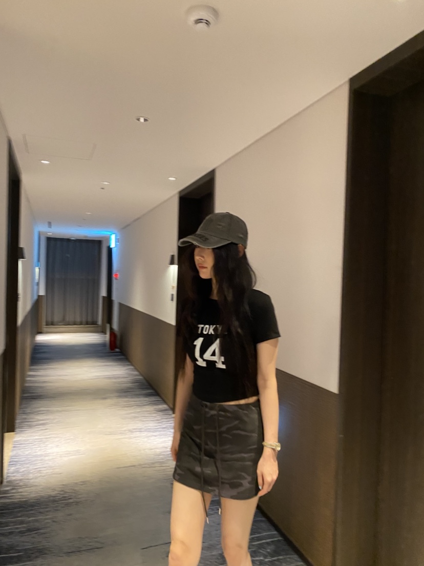 FOUREIGHT韓國東大門直郵女裝新款推薦熱賣人氣職業短裙迷彩FOUR EIGHT短裙
