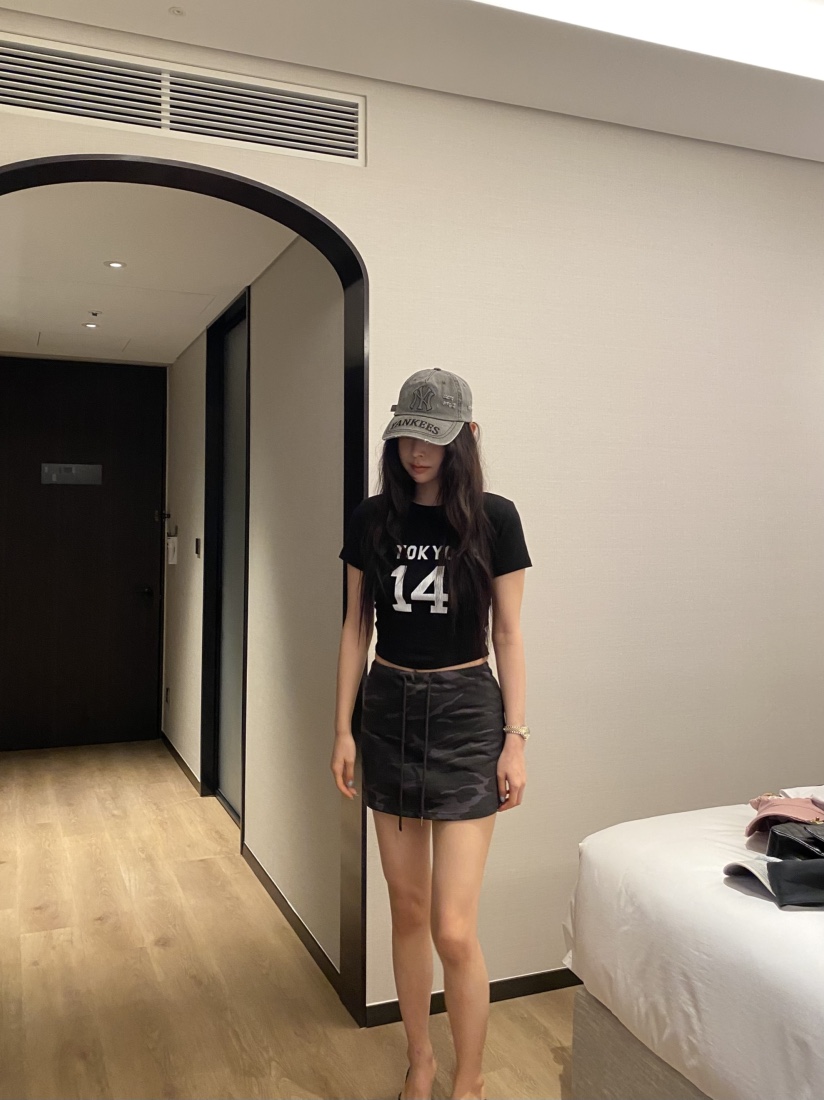 FOUREIGHT韓國東大門直郵女裝新款推薦熱賣人氣職業短裙迷彩FOUR EIGHT短裙