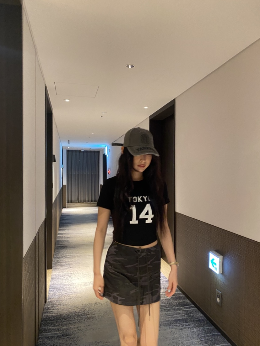 FOUREIGHT韓國東大門直郵女裝新款推薦熱賣人氣職業短裙迷彩FOUR EIGHT短裙
