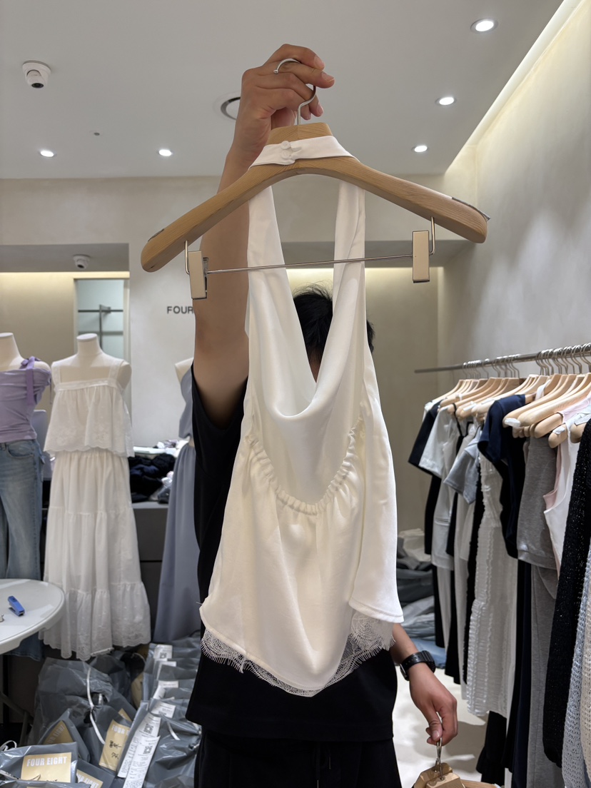 FOUREIGHT東大門實拍韓國女士新品職業吊帶背心露背無袖緞面FOUR EIGHT吊帶/背心