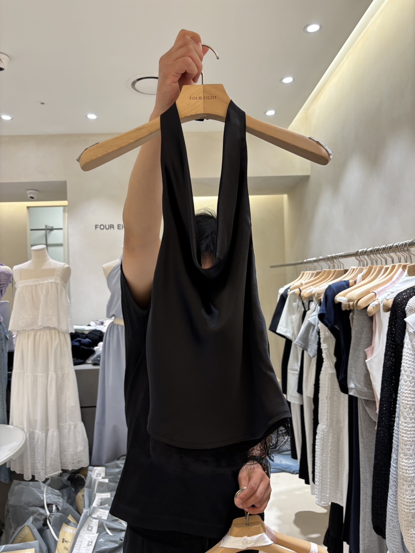 FOUREIGHT東大門實拍韓國女士新品職業吊帶背心露背無袖緞面FOUR EIGHT吊帶/背心圖色3