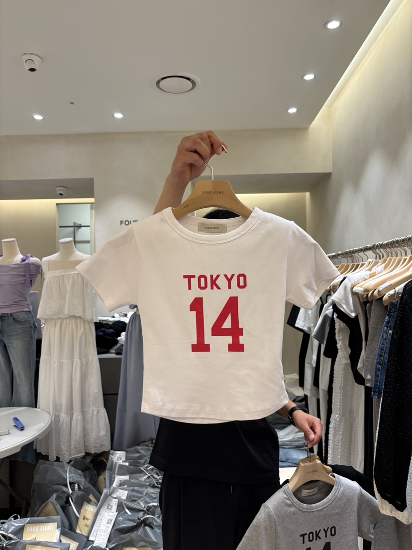 FOUREIGHT韓國直郵女裝新款推薦休閑人氣職業26夏季26春夏T恤FOUR EIGHTT恤圖色1