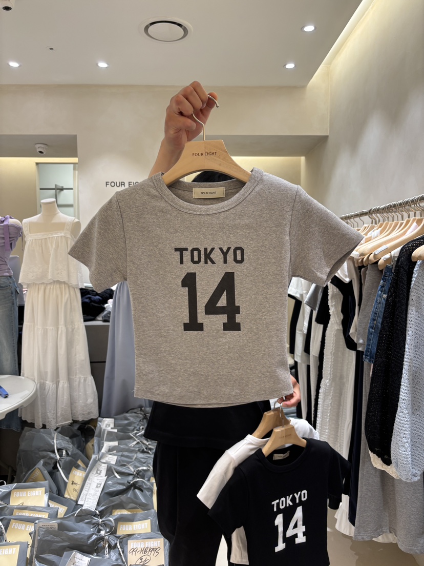 FOUREIGHT韓國直郵女裝新款推薦休閑人氣職業26夏季26春夏T恤FOUR EIGHTT恤圖色2