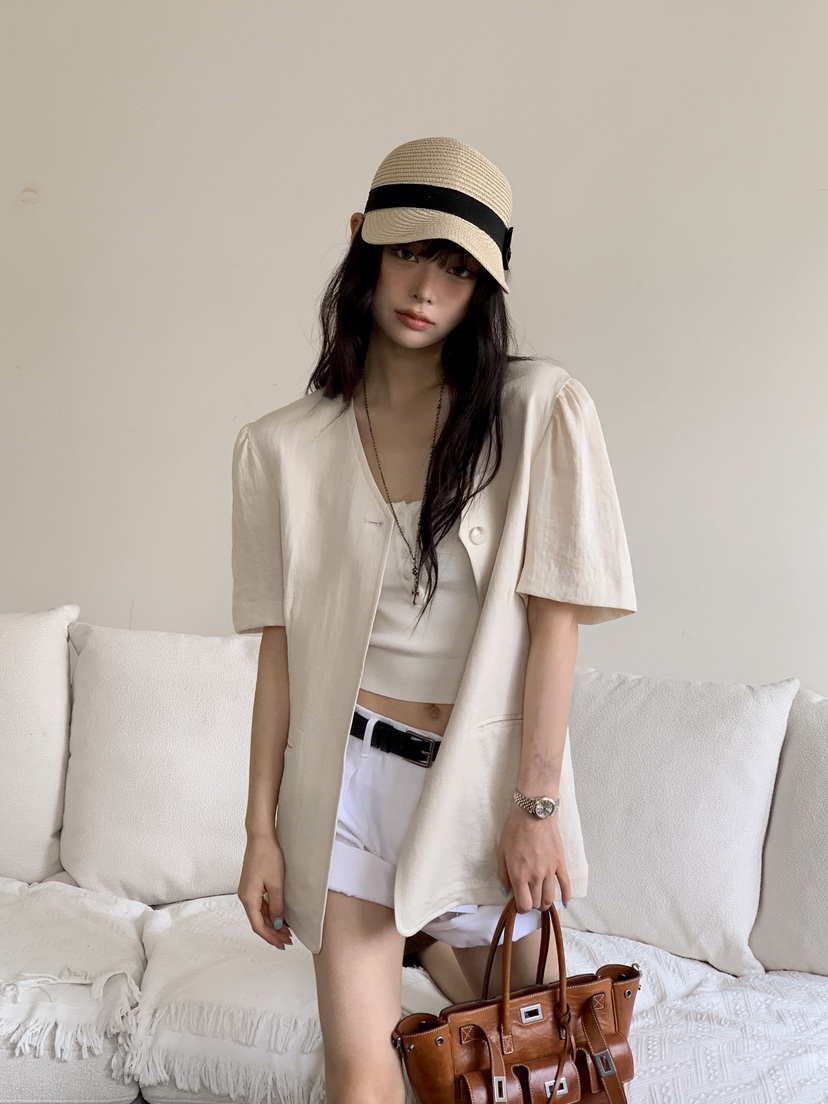 OURWAVE/OUR ROOM韓國代購女士新品26夏季人氣夾克亞麻絨Our Wave/Our Room夾克