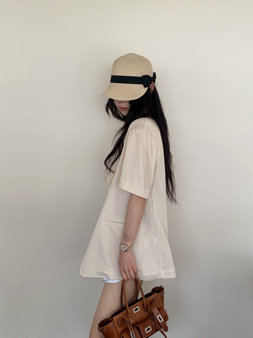 OURWAVE/OUR ROOM韓國代購女士新品26夏季人氣夾克亞麻絨Our Wave/Our Room夾克