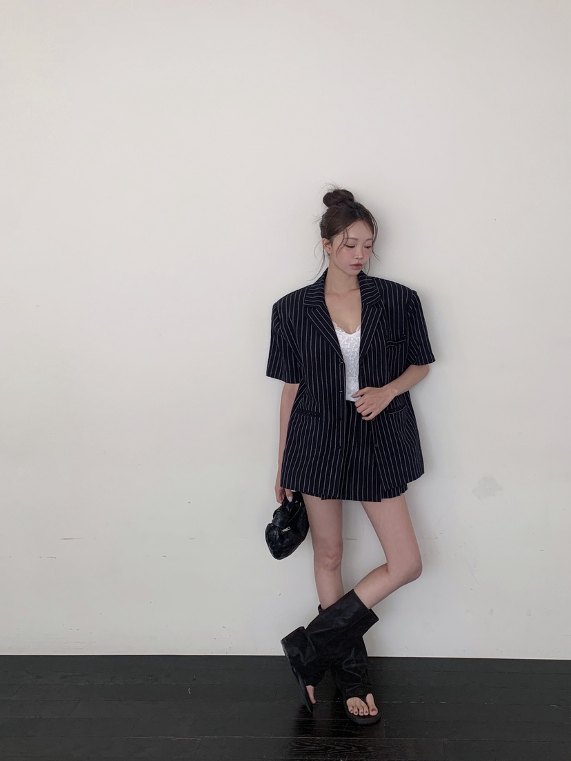VERANDA韓國直郵女士新品人氣26春夏時尚休閑26夏季夾克條紋VERANDA夾克