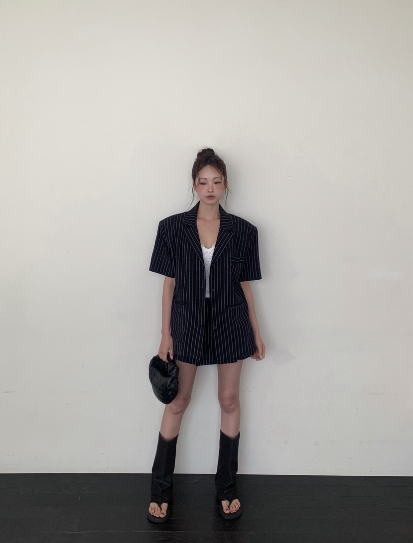 VERANDA韓國直郵女士新品人氣26春夏時尚休閑26夏季夾克條紋VERANDA夾克