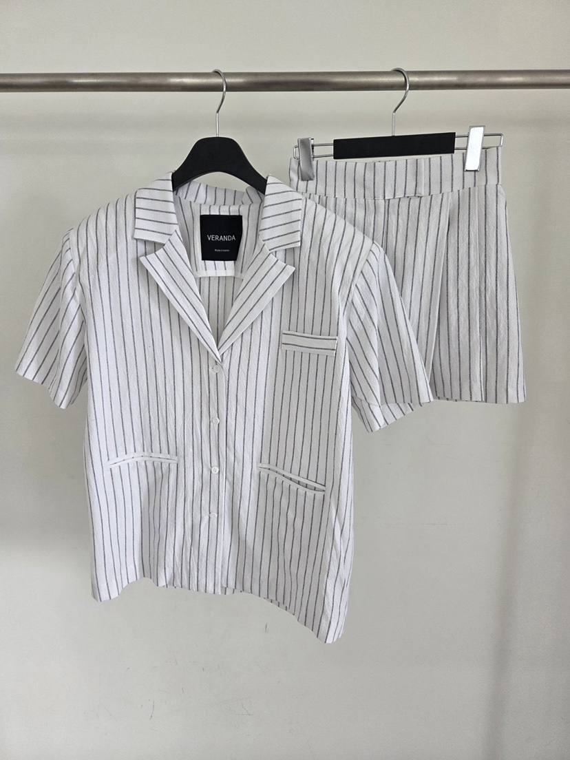 VERANDA韓國直郵女士新品人氣26春夏時尚休閑26夏季夾克條紋VERANDA夾克
