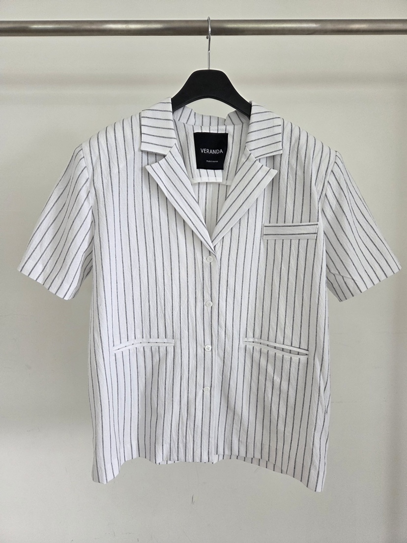 VERANDA韓國直郵女士新品人氣26春夏時尚休閑26夏季夾克條紋VERANDA夾克圖色2