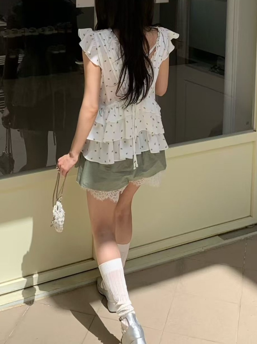 OLA韓國直郵實拍女士新款26夏季休閑26春夏職業襯衫蕾絲衫mellor/OLA襯衫/蕾絲衫