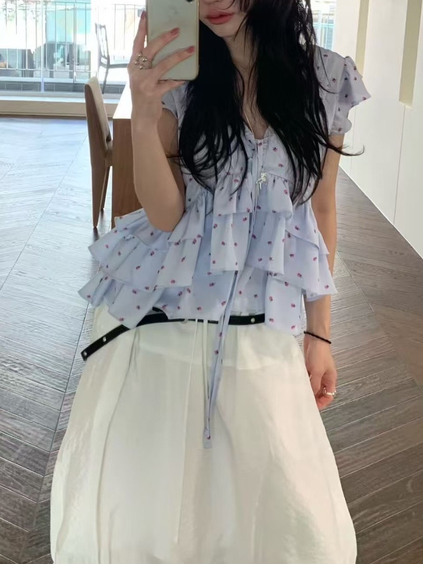 OLA韓國直郵實拍女士新款26夏季休閑26春夏職業襯衫蕾絲衫mellor/OLA襯衫/蕾絲衫