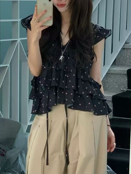 OLA韓國直郵實拍女士新款26夏季休閑26春夏職業襯衫蕾絲衫mellor/OLA襯衫/蕾絲衫
