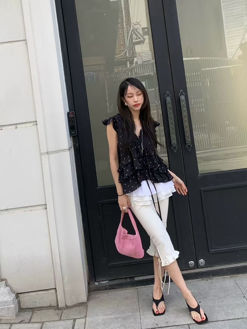 OLA韓國直郵實拍女士新款26夏季休閑26春夏職業襯衫蕾絲衫mellor/OLA襯衫/蕾絲衫