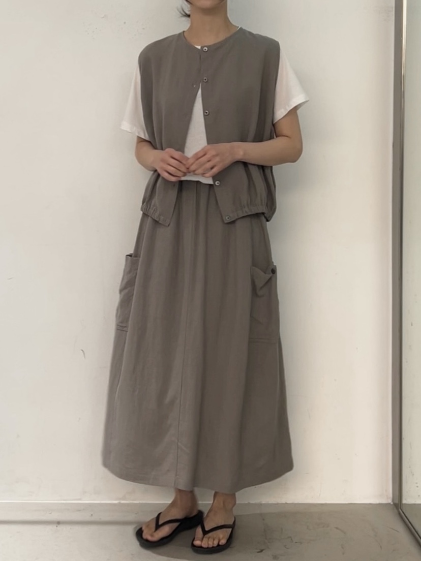 PEPPER-L韓國東大門代購女士新品26春夏26夏季馬甲褶皺亞麻PEPPER馬甲