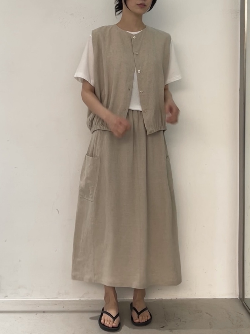 PEPPER-L韓國東大門代購女士新品26春夏26夏季馬甲褶皺亞麻PEPPER馬甲