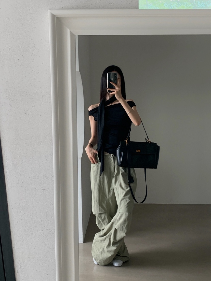 VERANDA韓國代購女裝新款休閑熱賣26春夏時尚吊帶背心不對稱VERANDA吊帶/背心