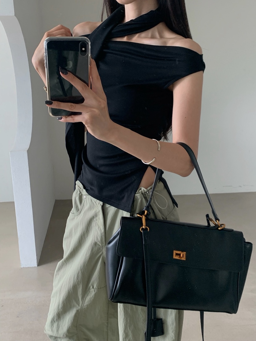 VERANDA韓國代購女裝新款休閑熱賣26春夏時尚吊帶背心不對稱VERANDA吊帶/背心