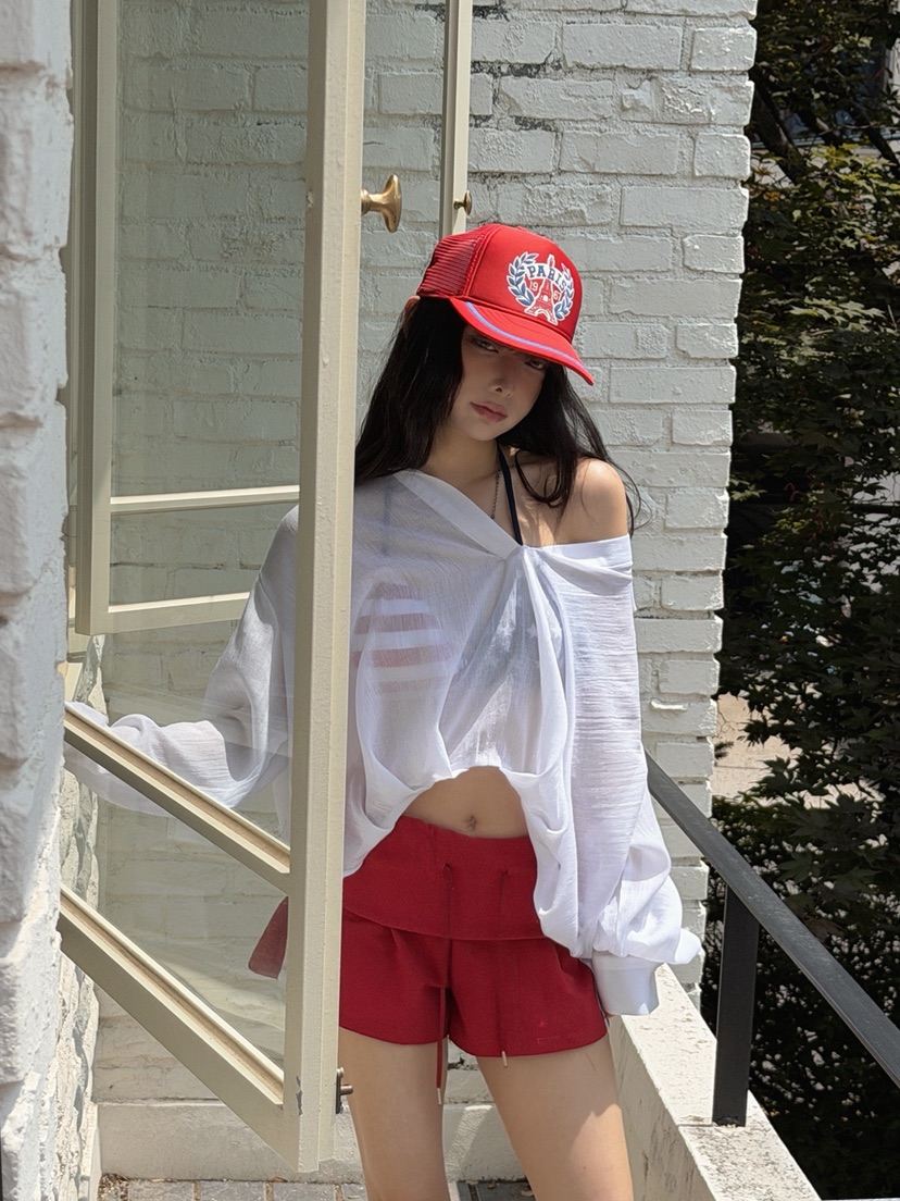 OURWAVE/OUR ROOM韓國直郵女士新品熱賣襯衫蕾絲衫透明Our Wave/Our Room襯衫/蕾絲衫