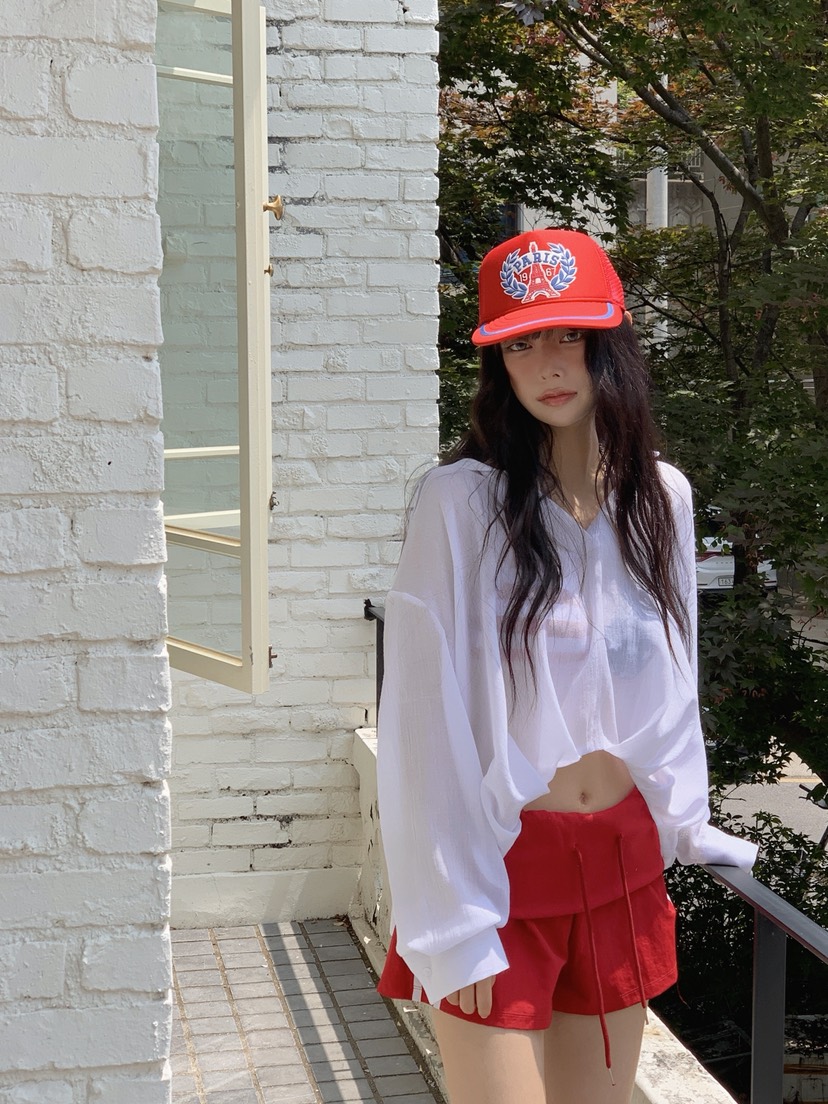 OURWAVE/OUR ROOM韓國直郵女士新品熱賣襯衫蕾絲衫透明Our Wave/Our Room襯衫/蕾絲衫