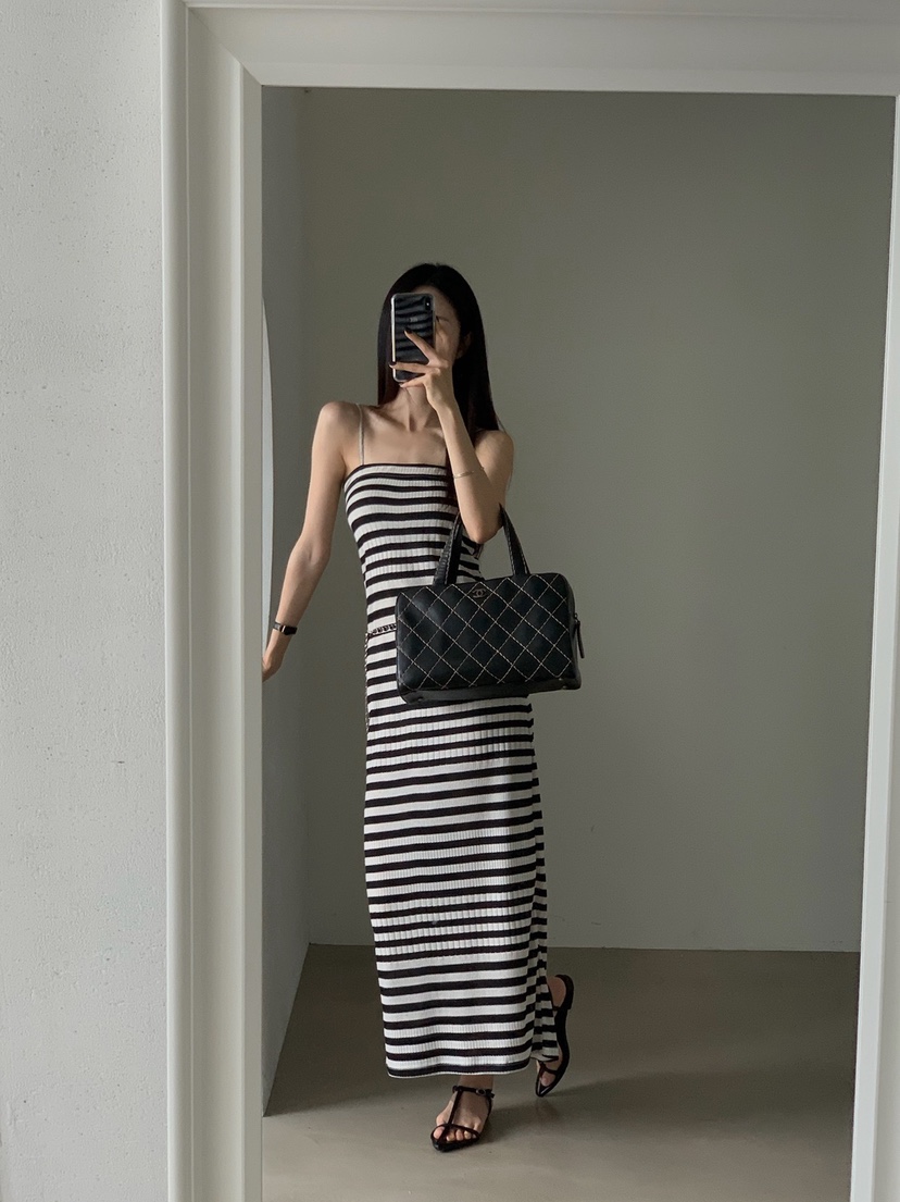 VERANDA韓國直郵實拍女裝新款人氣推薦時尚熱賣連衣裙條紋VERANDA連衣裙