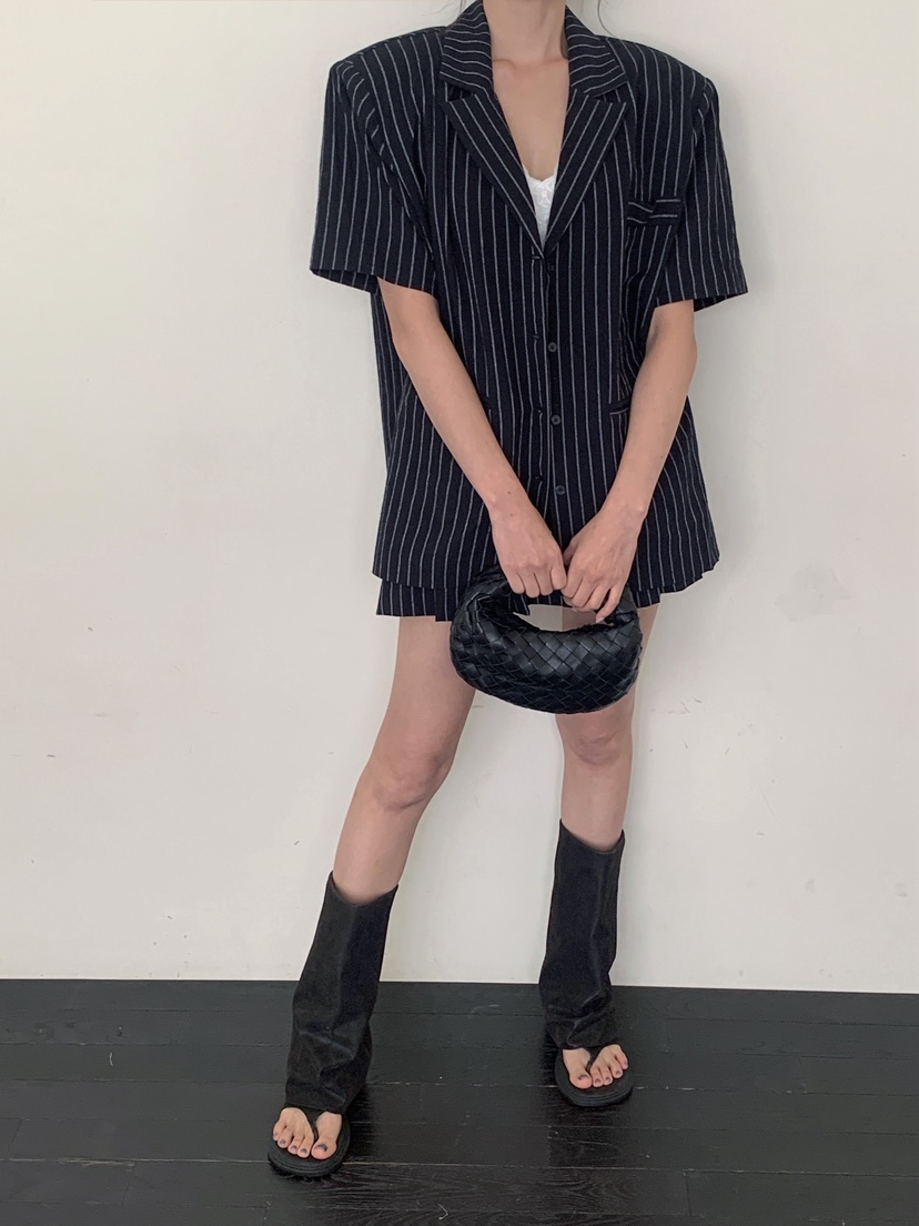 VERANDA韓國東大門直郵女士新款26春夏時尚熱賣休閑短裙條紋VERANDA短裙