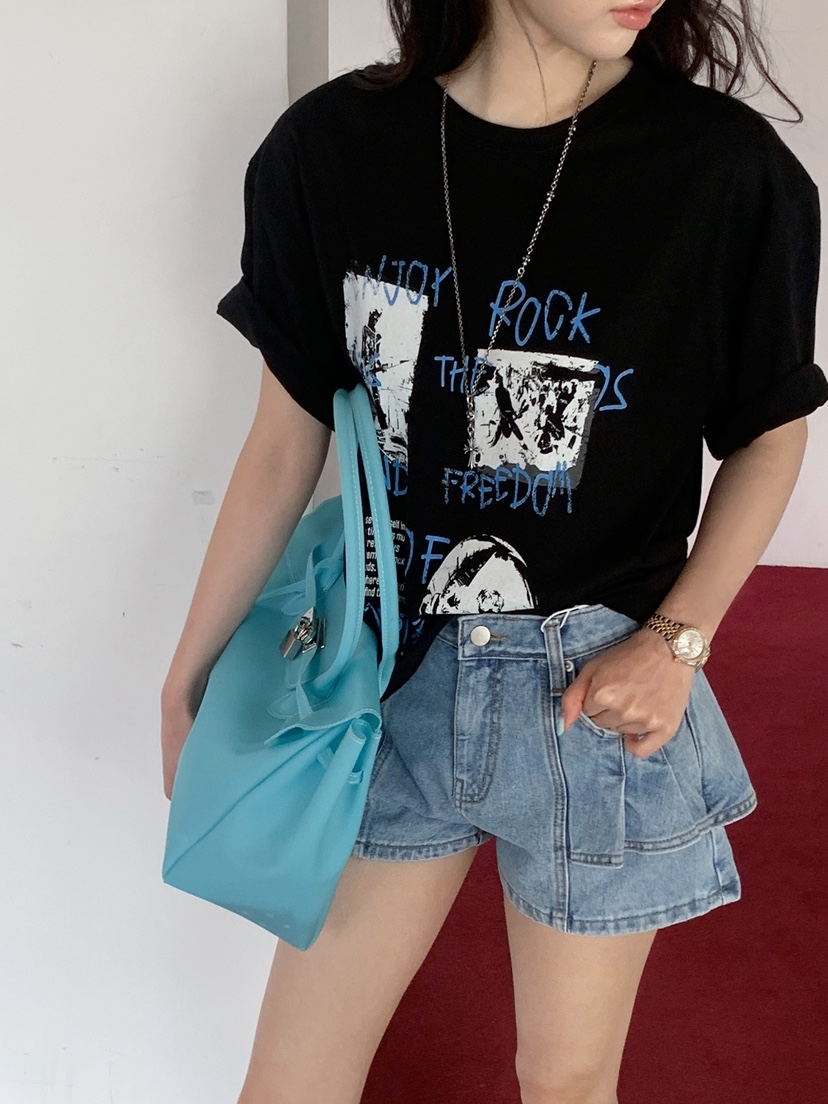 OURWAVE/OUR ROOM韓國代購女士新款休閑時尚26夏季推薦T恤Our Wave/Our RoomT恤