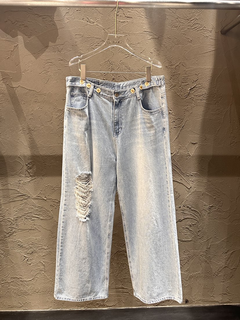 BLACK RIBBON-A韓國直郵女裝新品26春夏牛仔褲復古露背BLACK RIBBON-A牛仔褲