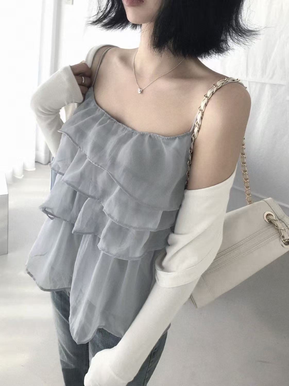 CLEVERGARDEN韓國東大門代購女裝新款熱賣26夏季吊帶背心CLEVERGARDEN吊帶/背心