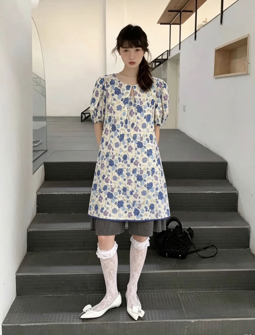 AWESOME-L韓國直郵女裝新款26春夏26夏季推薦連衣裙印花AWESOME-L連衣裙