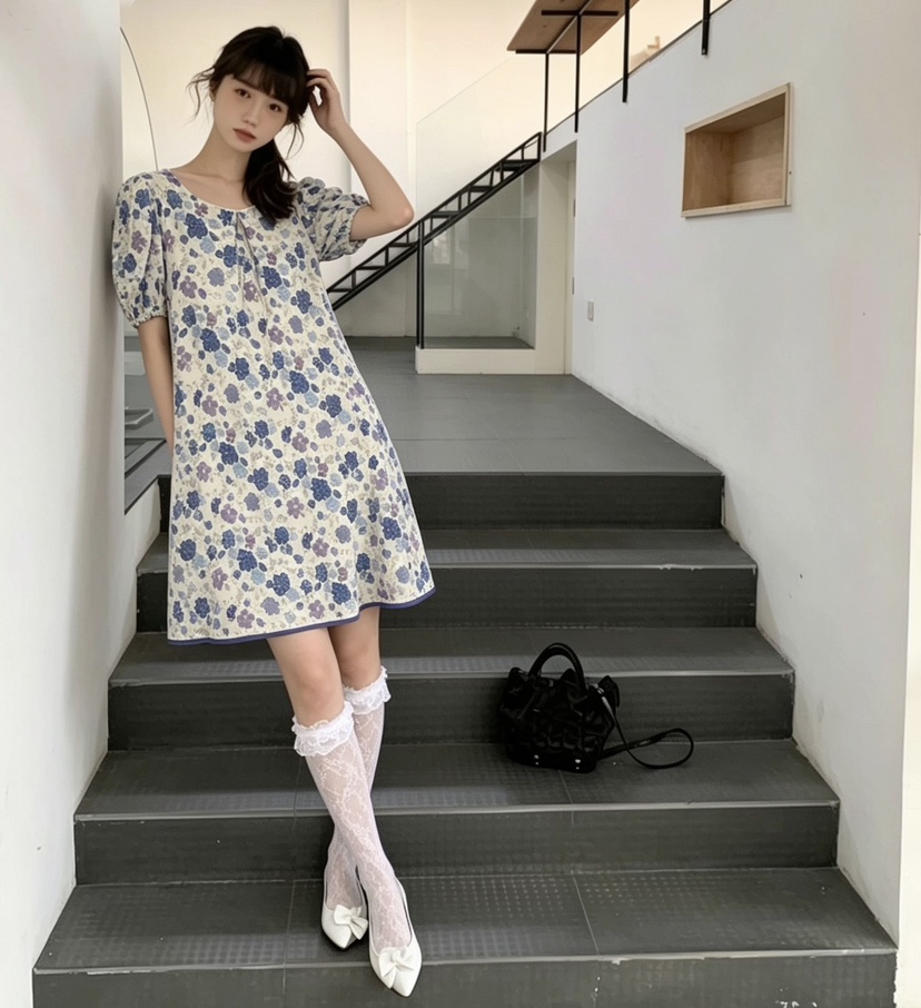 AWESOME-L韓國直郵女裝新款26春夏26夏季推薦連衣裙印花AWESOME-L連衣裙