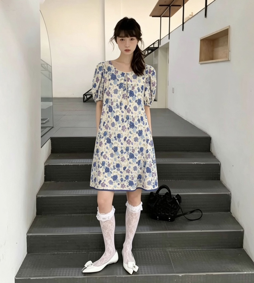 AWESOME-L韓國直郵女裝新款26春夏26夏季推薦連衣裙印花AWESOME-L連衣裙圖色1