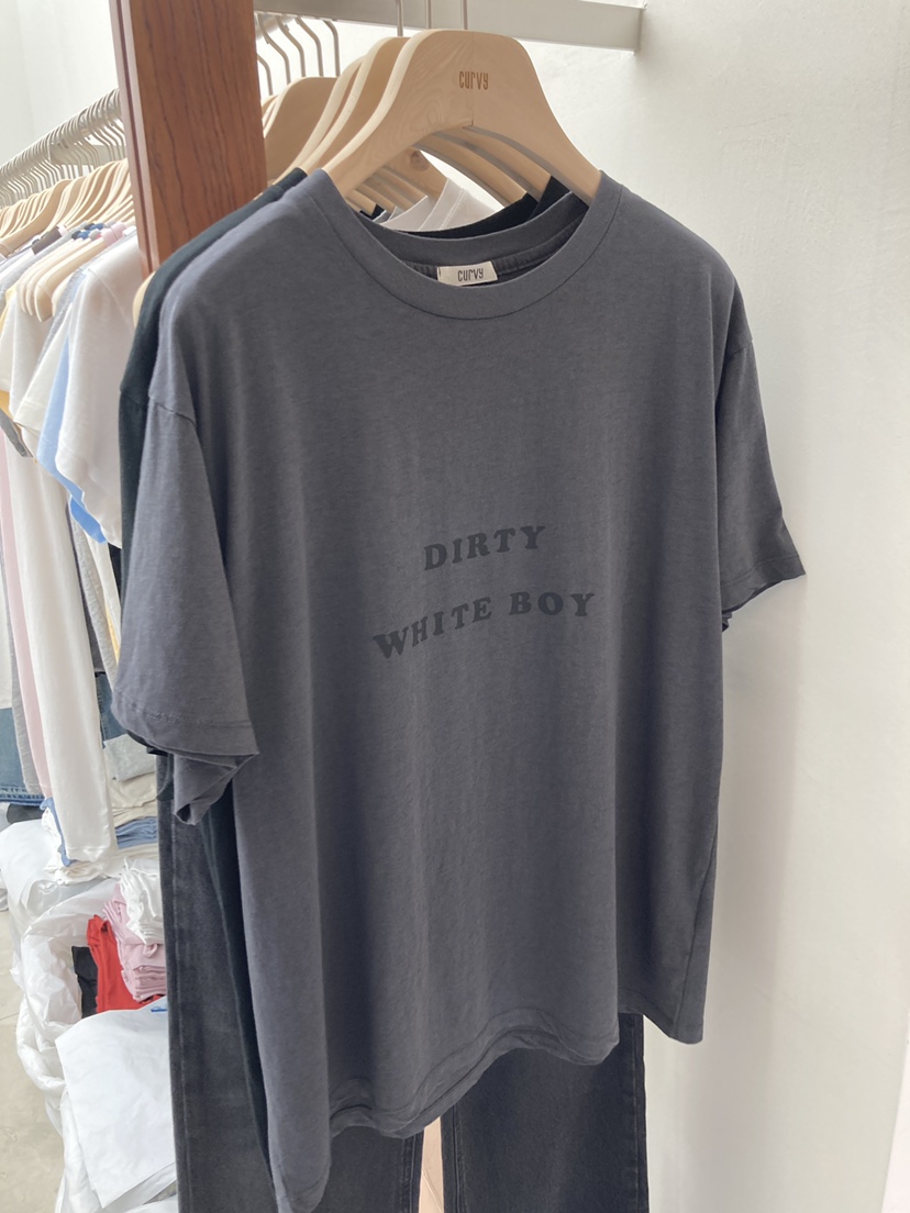 CURVY韓國直郵實拍女裝新品休閑推薦26夏季T恤天絲印花棉CURVYT恤圖色3