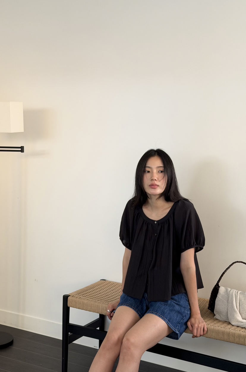 AMY GRACE-A韓國直郵實拍女士新品熱賣26春夏襯衫蕾絲衫AMY GRACE襯衫/蕾絲衫
