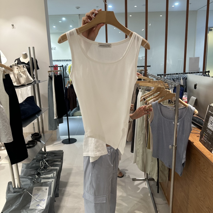 ANDMORE BUTTON韓國代購女裝新品推薦熱賣26春夏吊帶背心ANDMORE BUTTON吊帶/背心圖色1