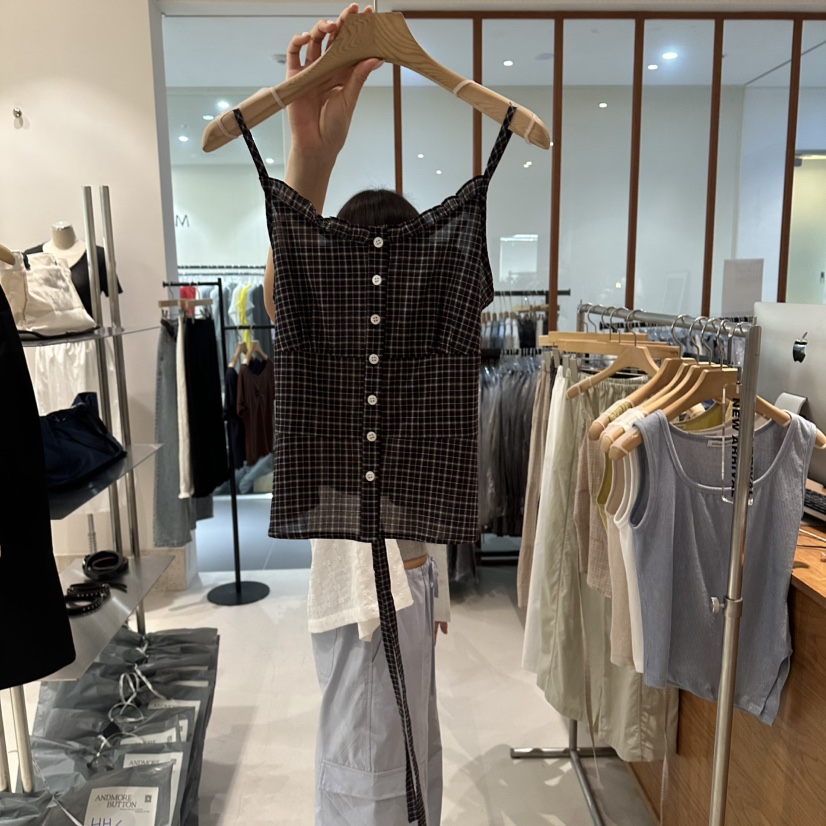 ANDMORE BUTTON韓國東大門直郵女士新品時尚人氣吊帶背心ANDMORE BUTTON吊帶/背心圖色2