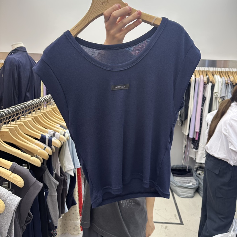 SPECIAL韓國東大門代購女裝新品26夏季職業熱賣休閑吊帶背心SPECIAL吊帶/背心圖色3深藍色