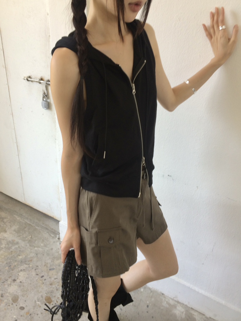 ANOU韓國代購女裝新款職業推薦熱賣時尚26夏季馬甲連帽衫ANOU馬甲