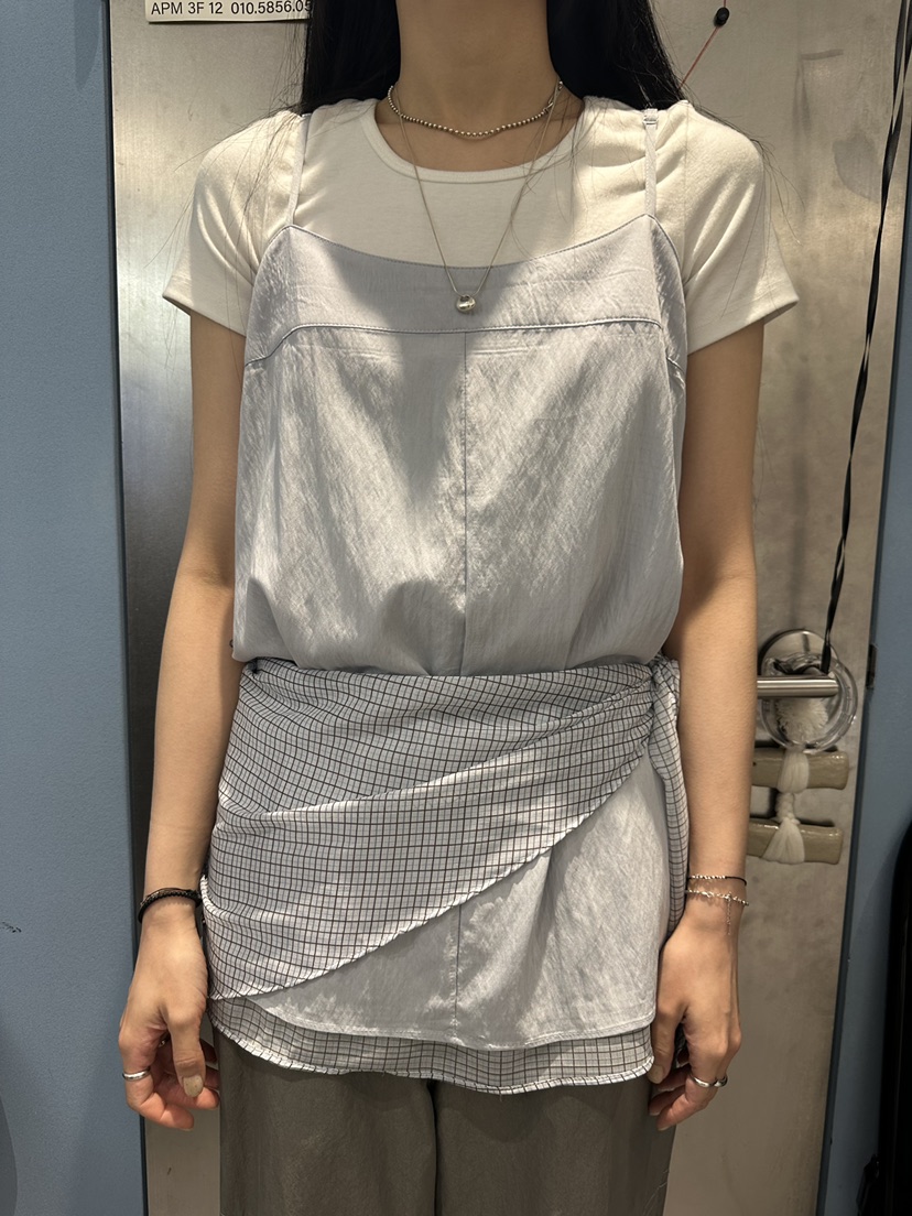 TAKE TEE東大門實拍韓國女裝新品人氣吊帶背心不含內搭含圍巾雙面TAKE TEE吊帶/背心圖色1