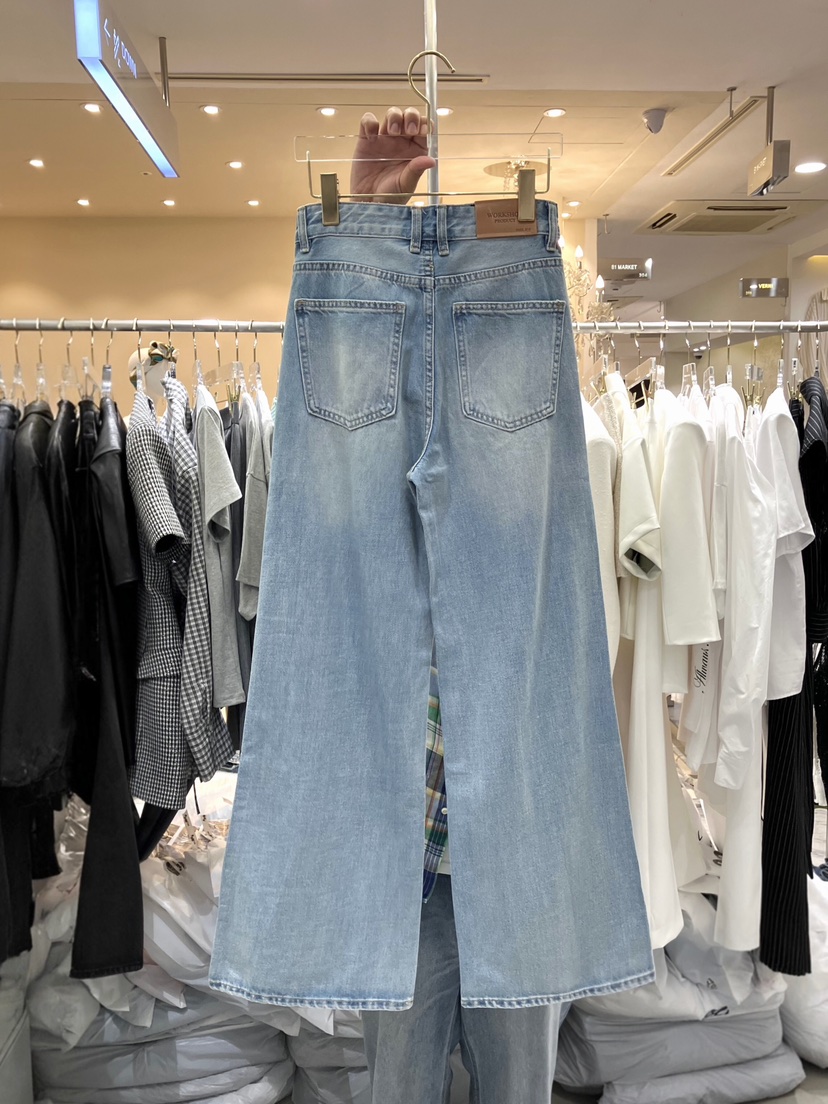 WORK SHOP韓國直郵女裝新品職業26夏季26春夏人氣牛仔褲Work_shop牛仔褲